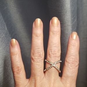 Rhodium plated and CZ ring